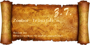 Zombor Trisztán névjegykártya